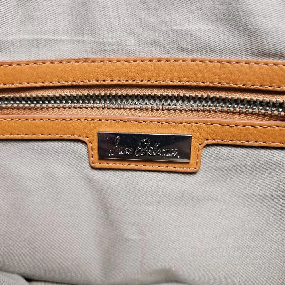 Sam Edelman Sylvia Purse Handbag Crossbody Embroidered Beads Leather Orange Boho - Picture 10 of 14